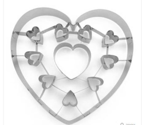 GIANT 20CM HEART WITH DETAIL CUT OUTS STAINLESS STEEL