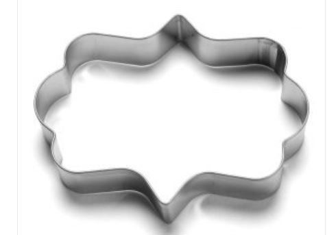 PLAQUE RECTANGLE POINT STAINLESS STEEL COOKIE CUTTER