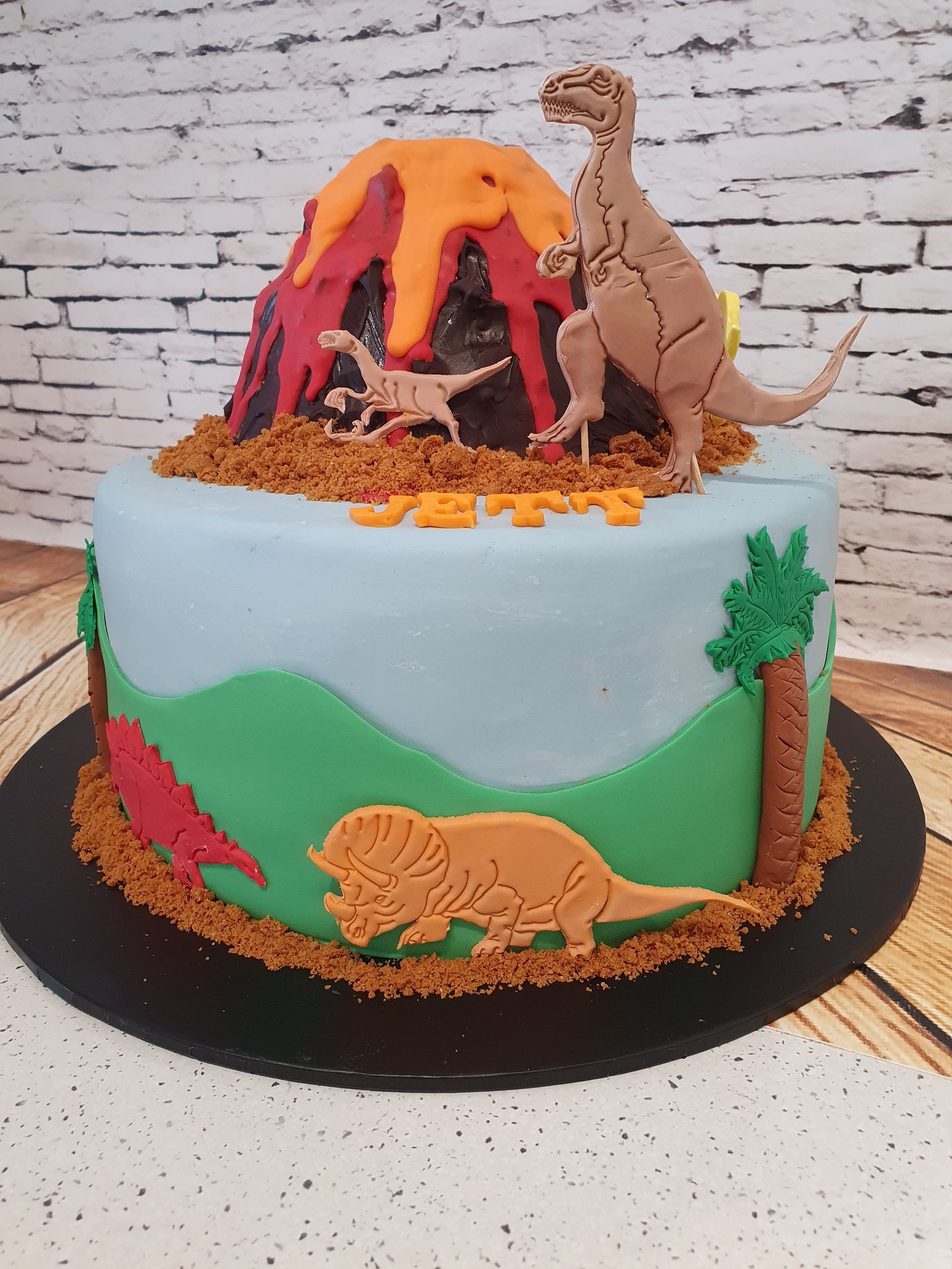 Dinosaur Volcano Cake - Baking Bliss