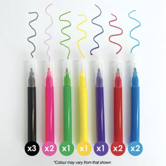 Mini Markers 12 pack Assorted Colours