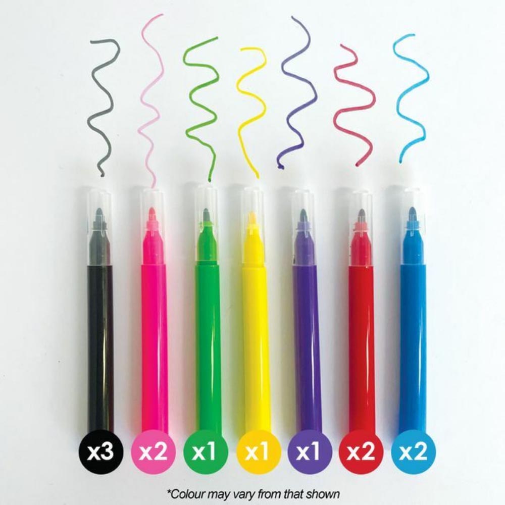 Mini Markers Assorted Colours - 12 Pack