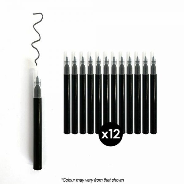 Mini Markers Black - 12 Pack