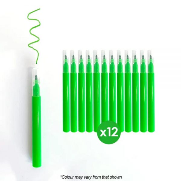 Mini Markers Green - 12 Pack