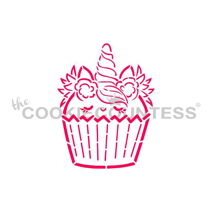 Unicorn Cupcake PYO Stencil