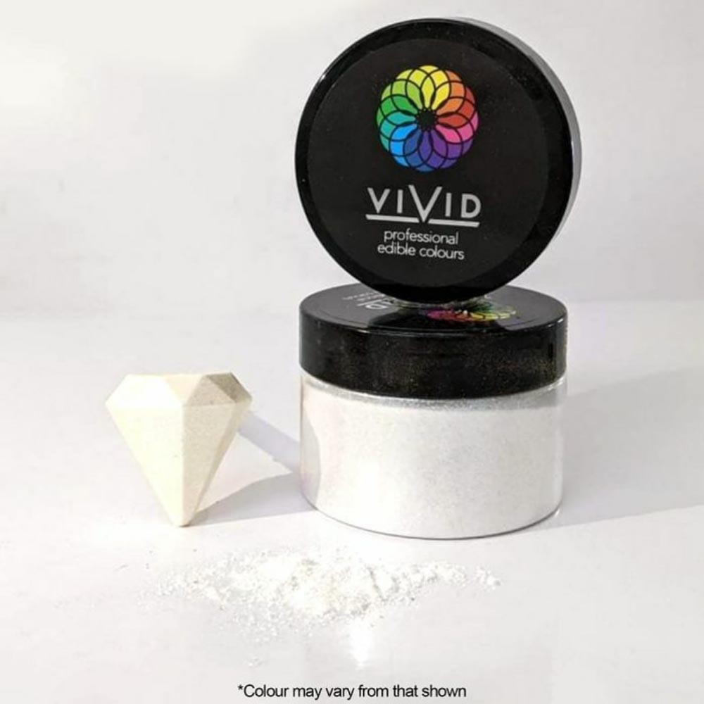 Vivid - Platinum White Shimmer Edible Metallic Dust - 50G