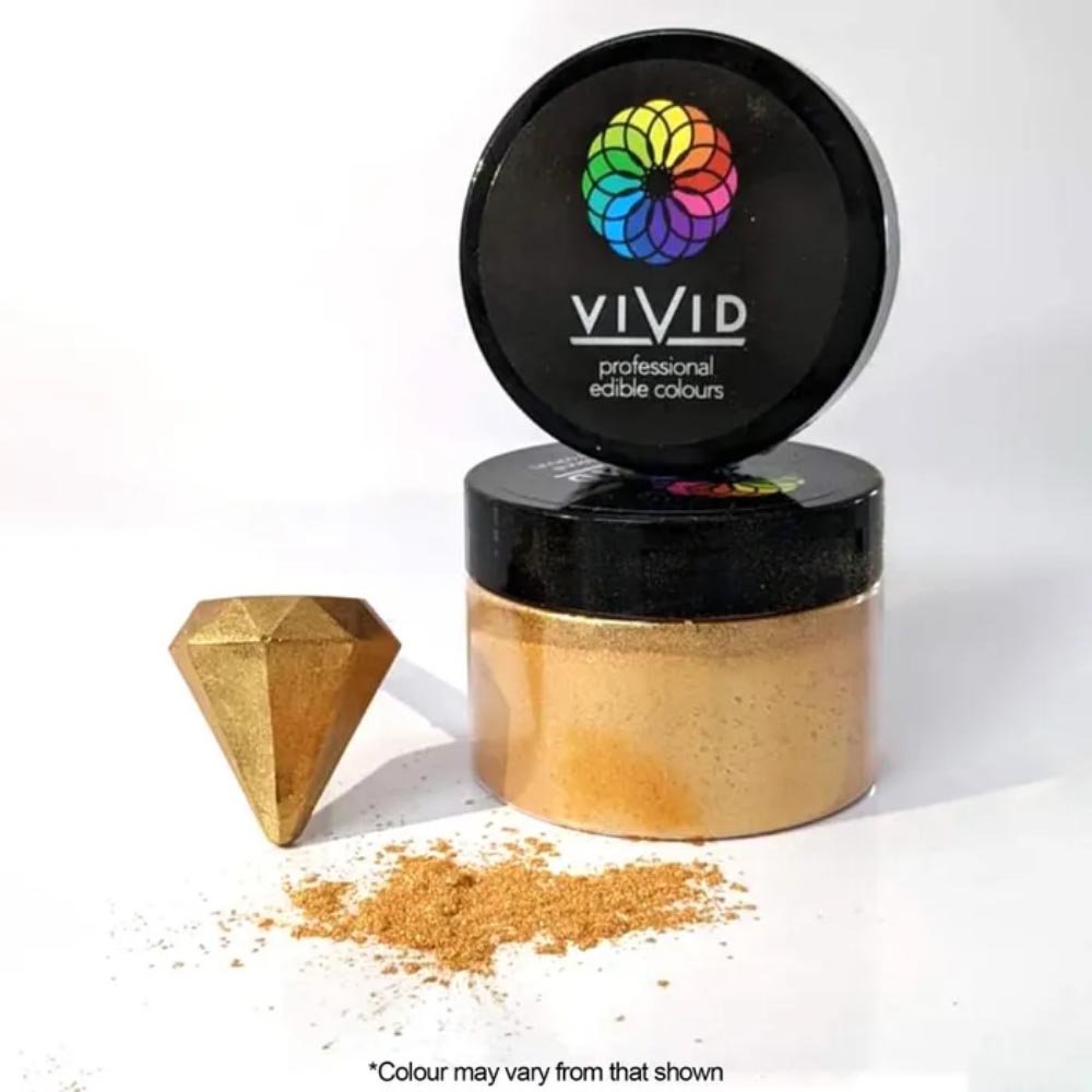 Vivid - Warm Shimmer Gold Edible Metallic Dust - 50G