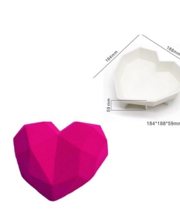 3D Heart-Shaped Cube Candle Mold, Food Grade Silicone Bubble Candle Mold  for Cra